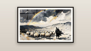 Tableau encadré sur un mur