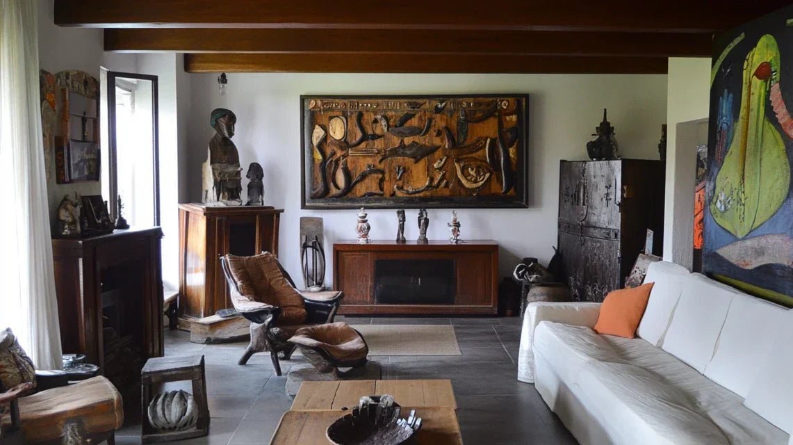 Comparaison avant/après montrant comment les cadres en bois massif peuvent transformer l'ambiance d'une pièce avec exemples d'intérieurs métamorphosés par différents styles d'encadrement.