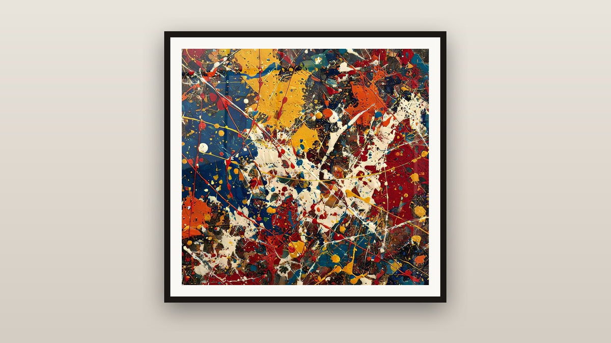 Gerahmtes Gemälde an einer Wand: Farbexplosion