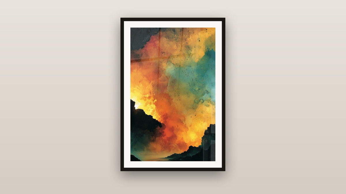 Ingelijst schilderij aan een muur