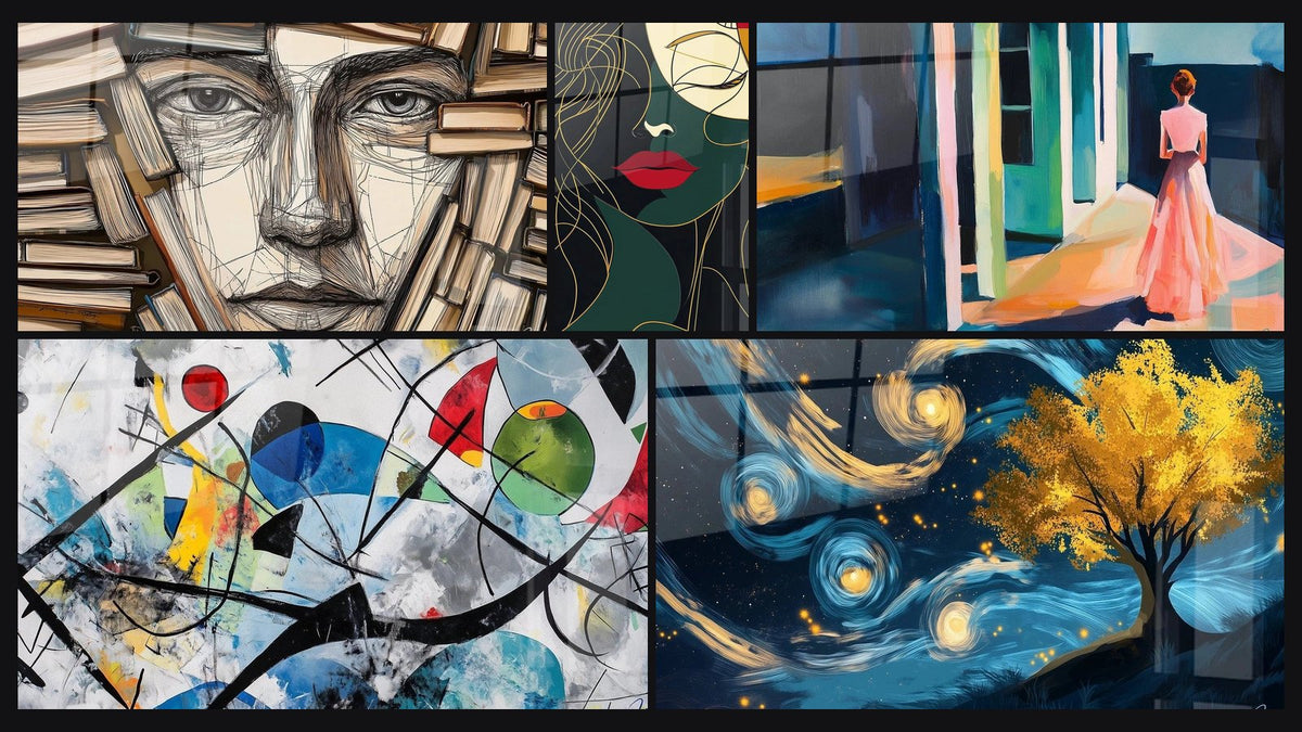Mosaic of five paintings
