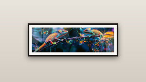 Framed painting on a wall