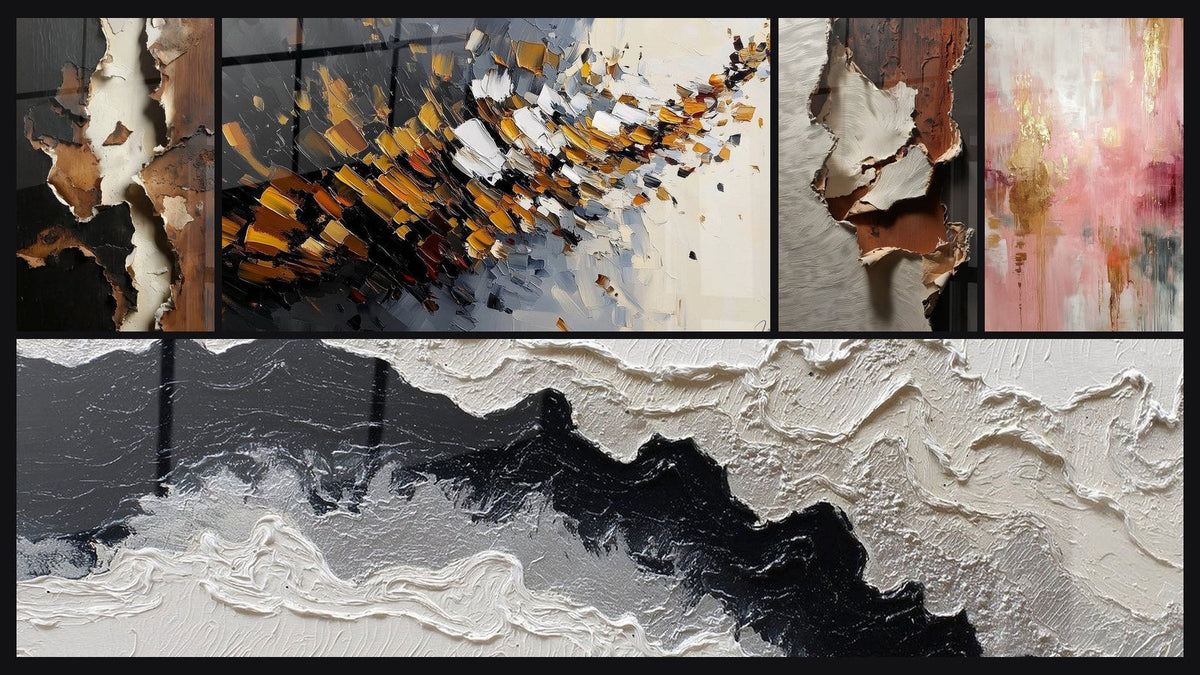 Mosaico di cinque quadri, tra cui Esplosione dinamica di