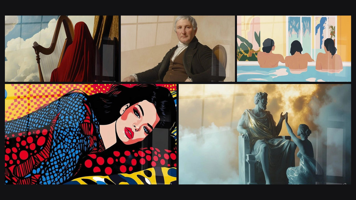 Mosaïque de cinq tableaux