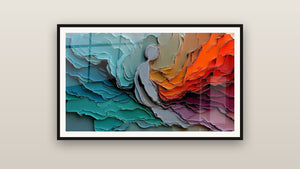 Cuadro enmarcado en una pared: Capas geológicas de colores