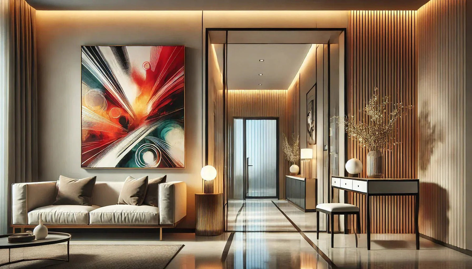 Comment un tableau peinture abstrait peut-il ajouter une touche artistique à une entrée moderne ?