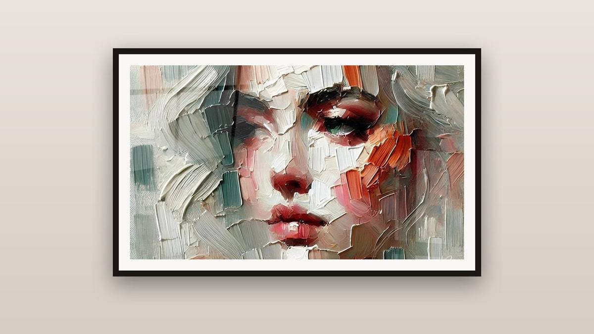 Framed painting on a wall: Close to the Skin