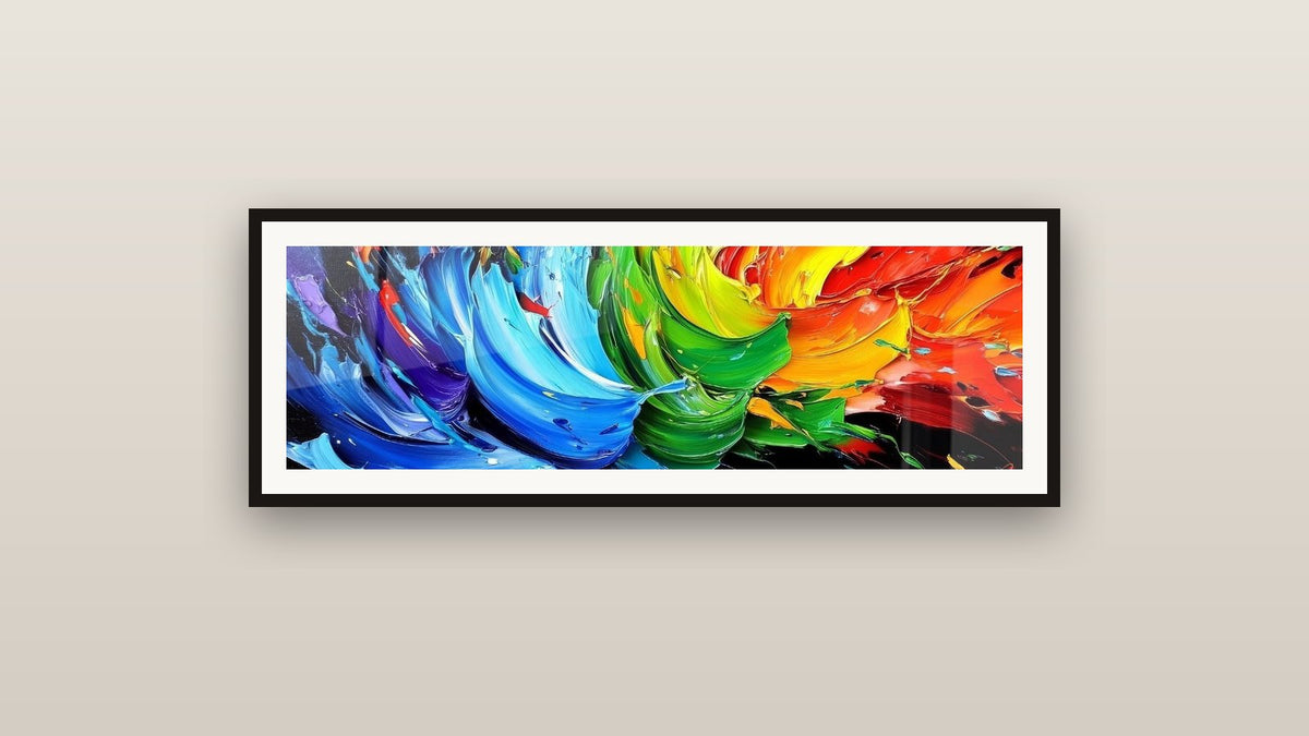 Cuadro enmarcado en una pared: Explosión de colores