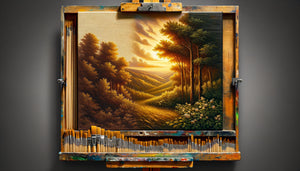 Comparaison rapprochée entre peinture originale texturée et impression plate pour illustrer la différence qualité-prix