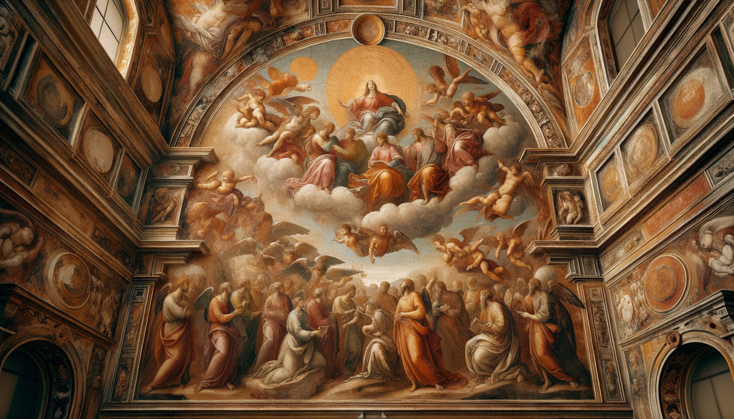 Gros plan macro d'une fresque ancienne consolidée au silicate d'éthyle montrant la brillance caractéristique du traitement
