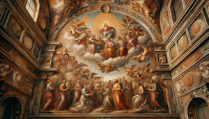 Gros plan macro d'une fresque ancienne consolidée au silicate d'éthyle montrant la brillance caractéristique du traitement