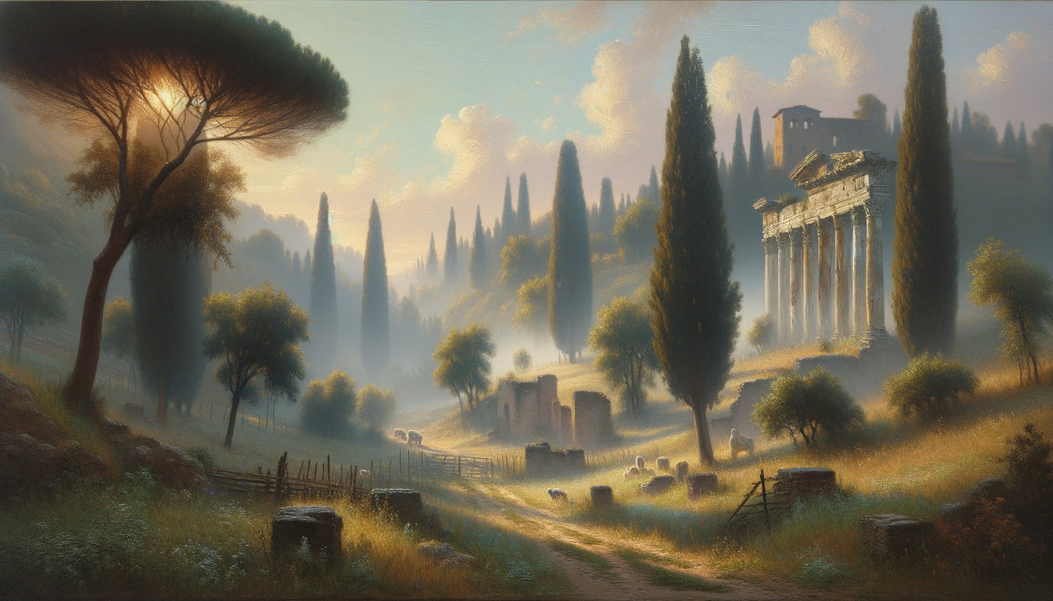 Paysage italien de Corot années 1820, variations lumineuses subtiles anticipant l'impressionnisme, technique plein air pré-impressionniste