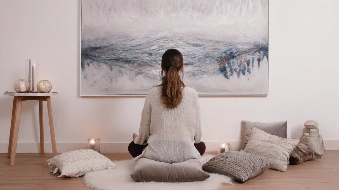 Créer un coin méditation chez soi avec un tableau inspirant