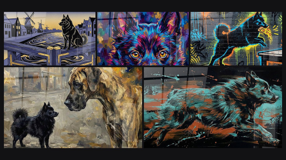 Mosaïque de cinq tableaux