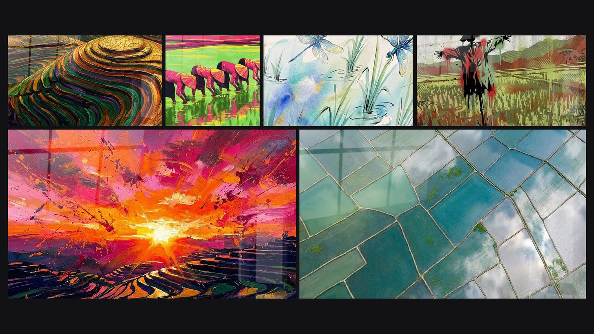 Mosaic of six paintings