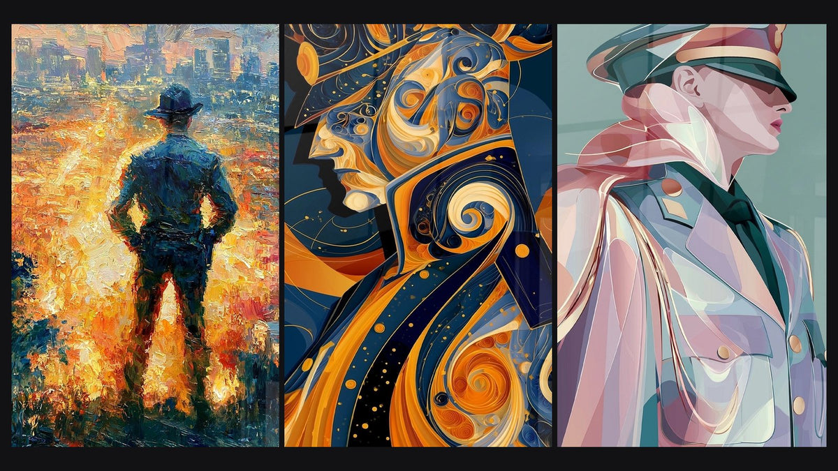 Mosaico de tres cuadros, entre ellos Perfil Casco Azul Marino y Naranja y Oficial Perfil Verde Rosa Gorra Dorada