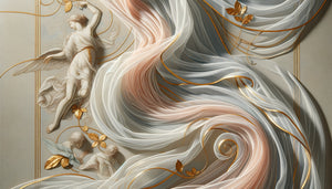 Détail de drapé fluide peint par Botticelli, Renaissance florentine XVe siècle, tissu translucide aux plis gracieux et dorés