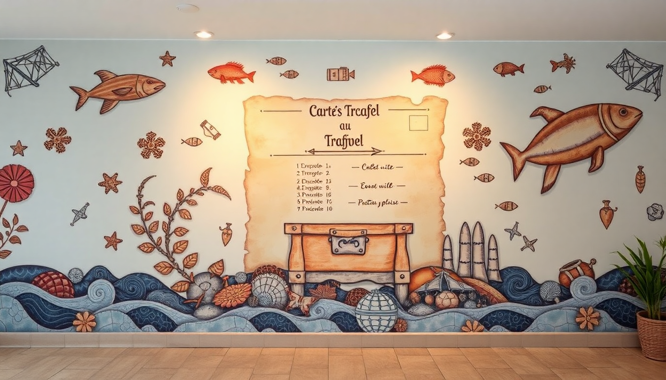 Décoration Murale Unique : Comment les Murales de Cartes au Trésor et Thèmes Océaniques Évoquent des Styles Abstraits dans Votre Espace de Vie