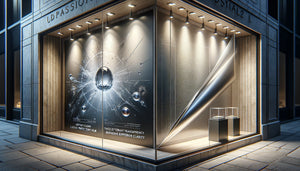 Comparaison de films de protection polyester et polycarbonate pour décor mural de vitrine commerciale moderne