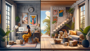 Résidente des DOM-TOM décorant son intérieur grâce à la fin de la discrimination tarifaire sur les livraisons