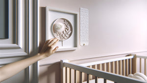Système de fixation invisible sans clous pour décoration murale dans chambre de bébé contemporaine sécurisée