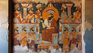 Fresque antique de Dura-Europos combinant frontalité parthique et profondeur gréco-romaine, 3ème siècle