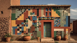 Géométrie des poteries Amazigh en compositions murales berbères