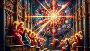 Gros plan sur glacis superposés d'une peinture flamande du 15ème siècle révélant la transparence lumineuse caractéristique de van Eyck