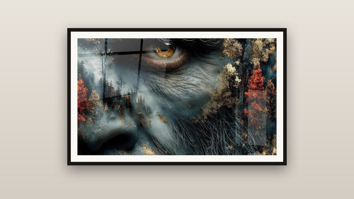 Tableau encadré sur un mur : Bigfoot Nature Automne