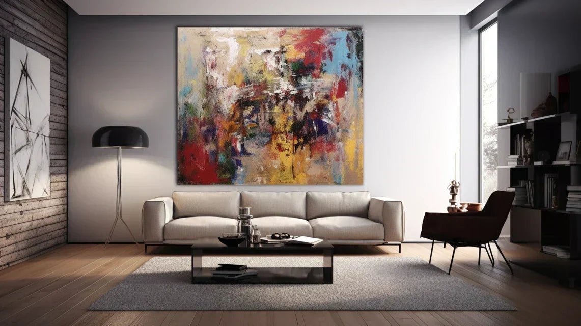 Système de fixation professionnel pour tableau lourd montrant crochets muraux haute résistance supportant une œuvre d'art massive