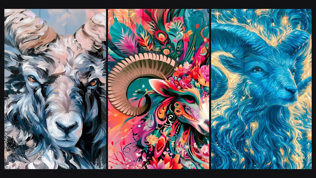 Mosaic of three paintings