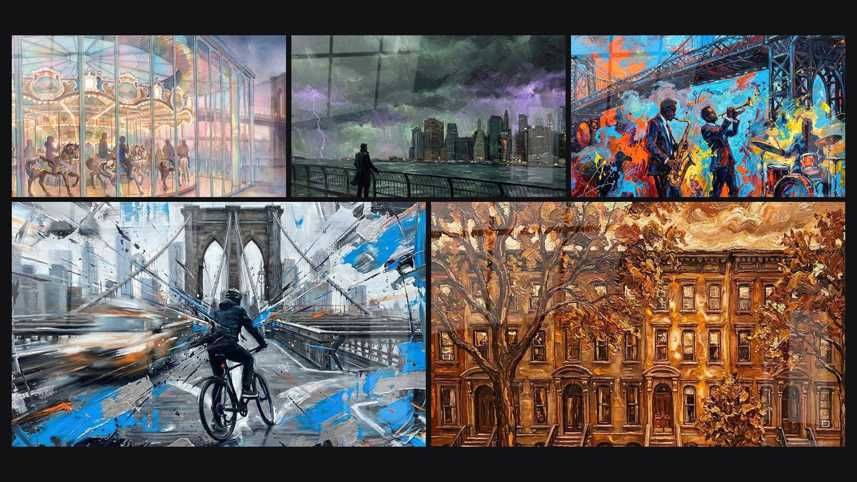 Mosaïque de cinq tableaux