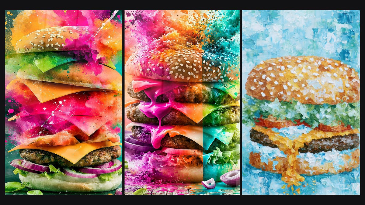 Mosaïque de trois tableaux