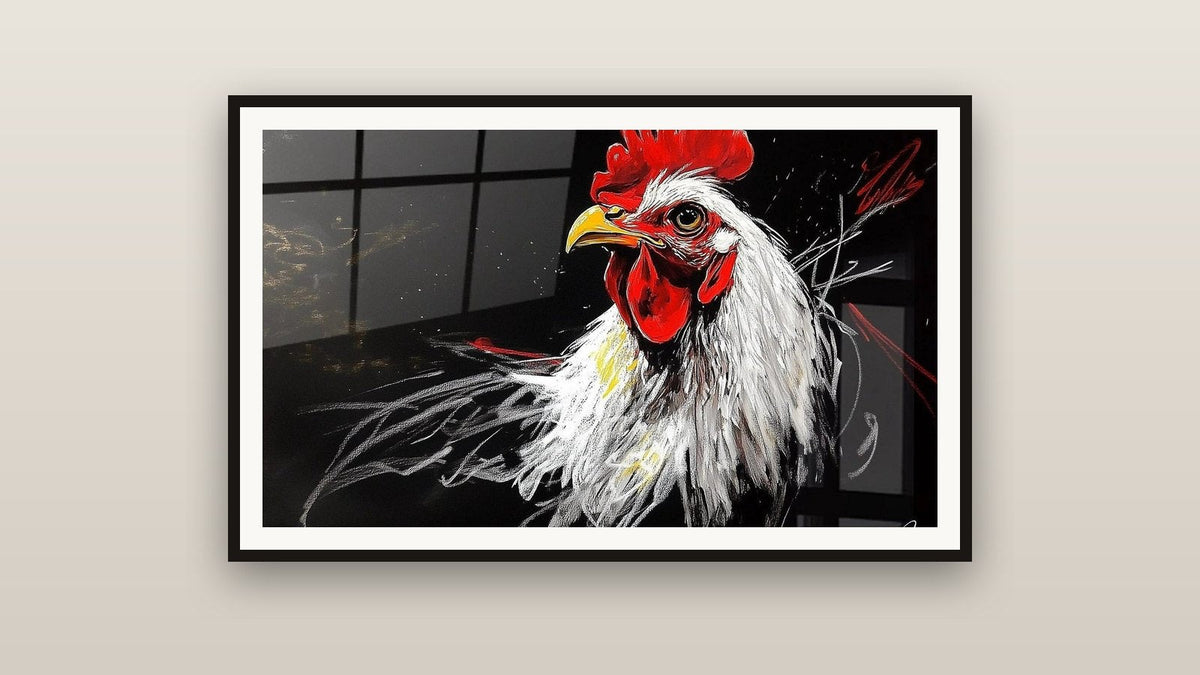 Cuadro enmarcado en una pared: Gallo N°4