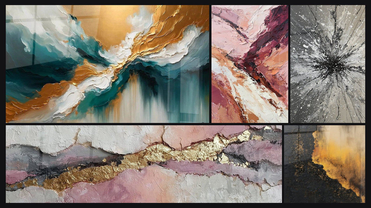 Mosaico di cinque quadri, tra cui Luce degli Abissi