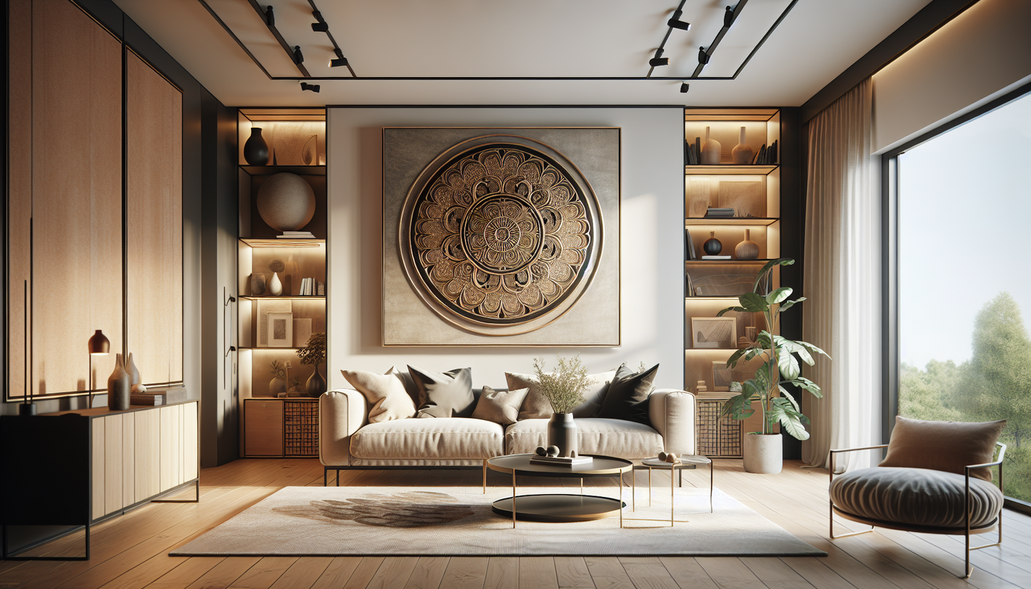 Intérieur contemporain avec tableau décoratif — ambiance wall art