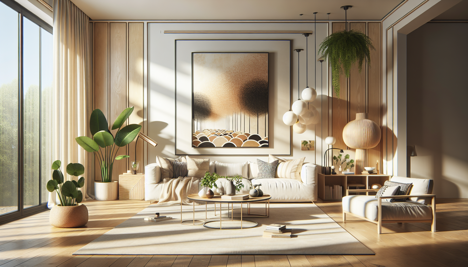 Intérieur contemporain avec tableau décoratif — ambiance Tableau