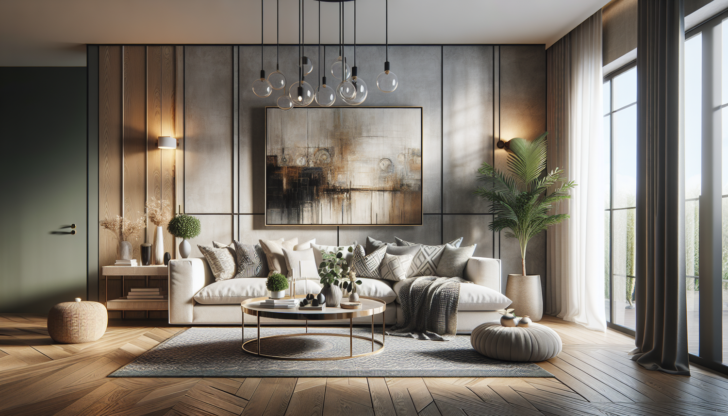 Intérieur contemporain avec tableau décoratif — ambiance wall art