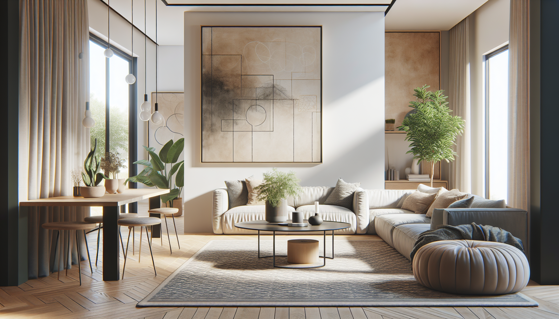 Intérieur contemporain avec tableau décoratif — ambiance Tableau pour Couloir