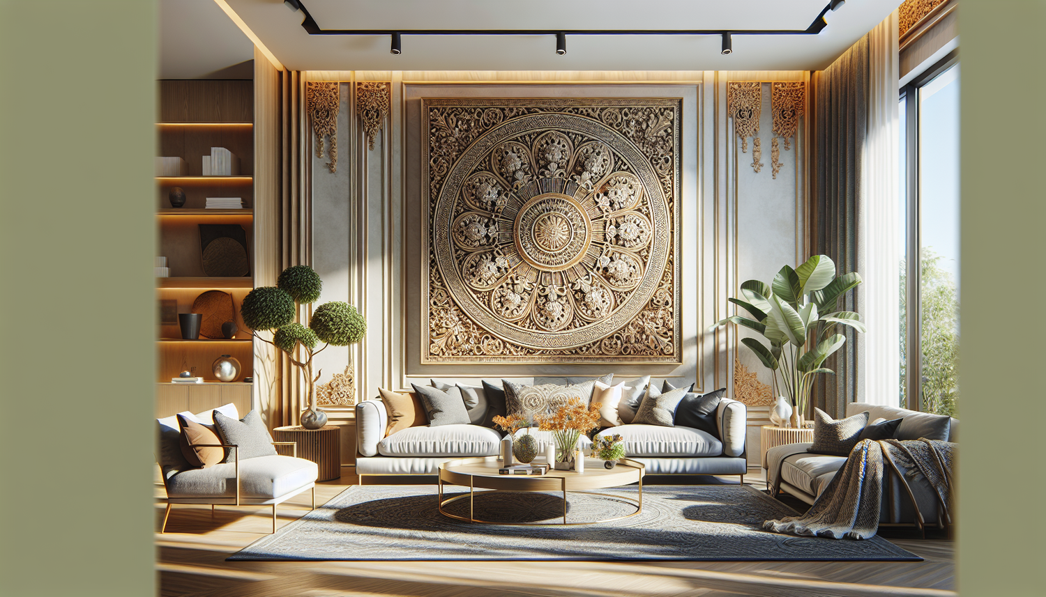 Intérieur contemporain avec tableau décoratif — ambiance wall art