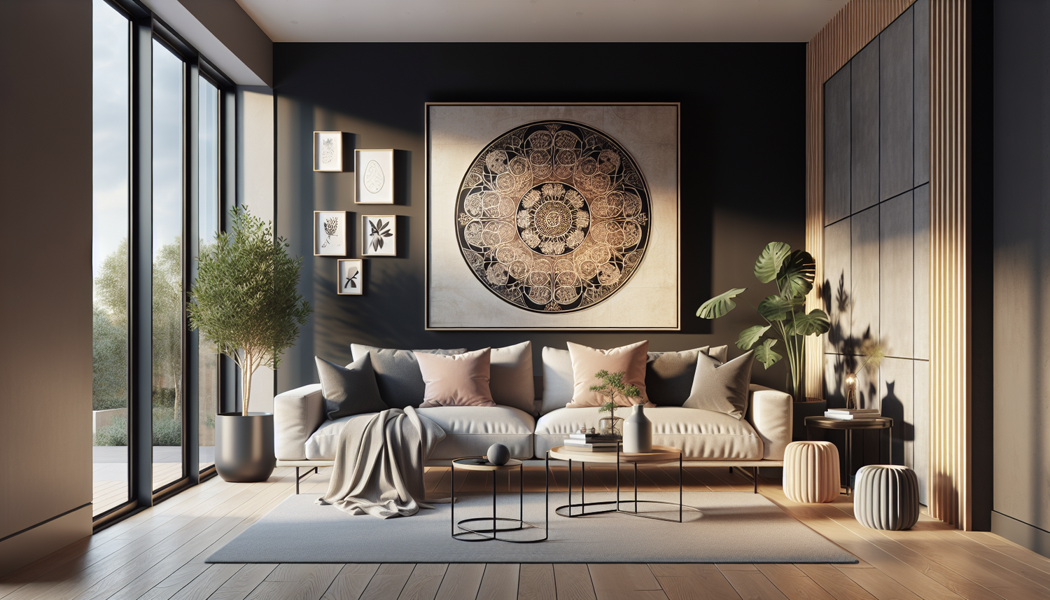 Intérieur contemporain avec tableau décoratif — ambiance wall art