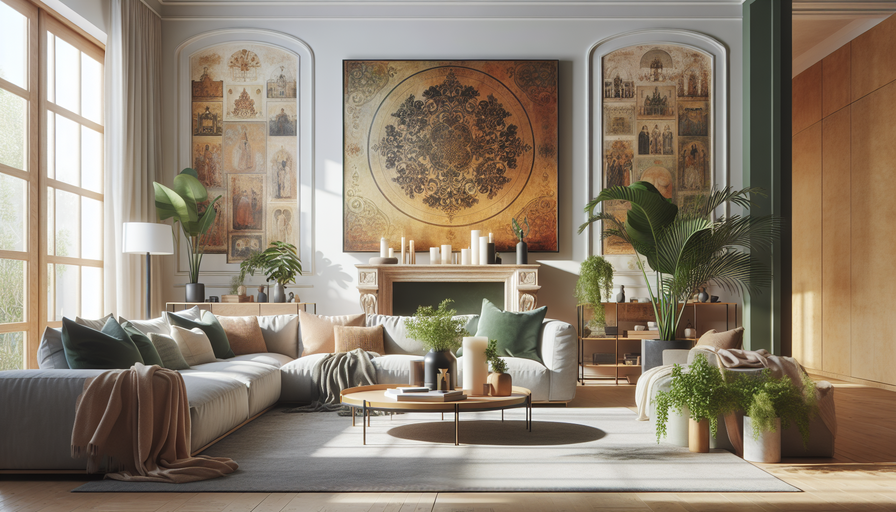 Intérieur contemporain avec tableau décoratif — ambiance Tableaux Tortue terrestre