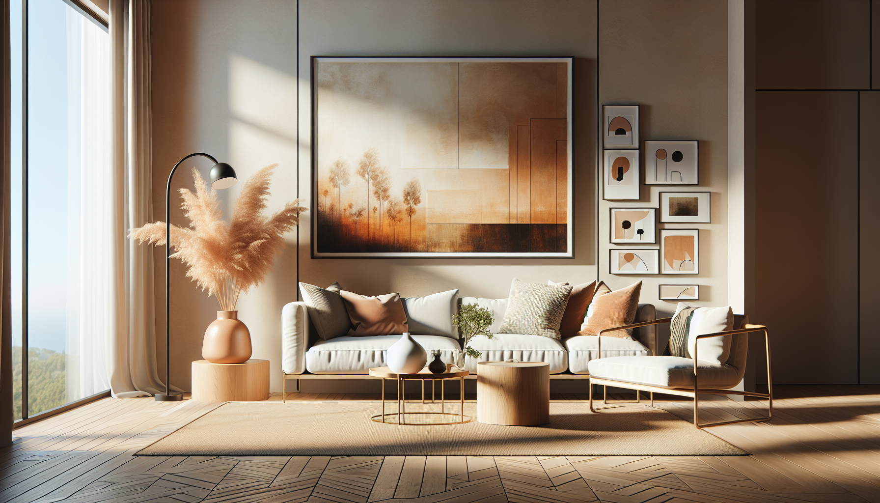 Intérieur contemporain avec tableau décoratif — ambiance wall art