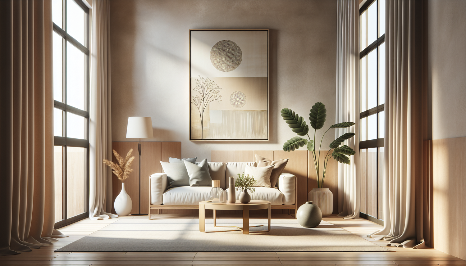 Intérieur contemporain avec tableau décoratif — ambiance wall art