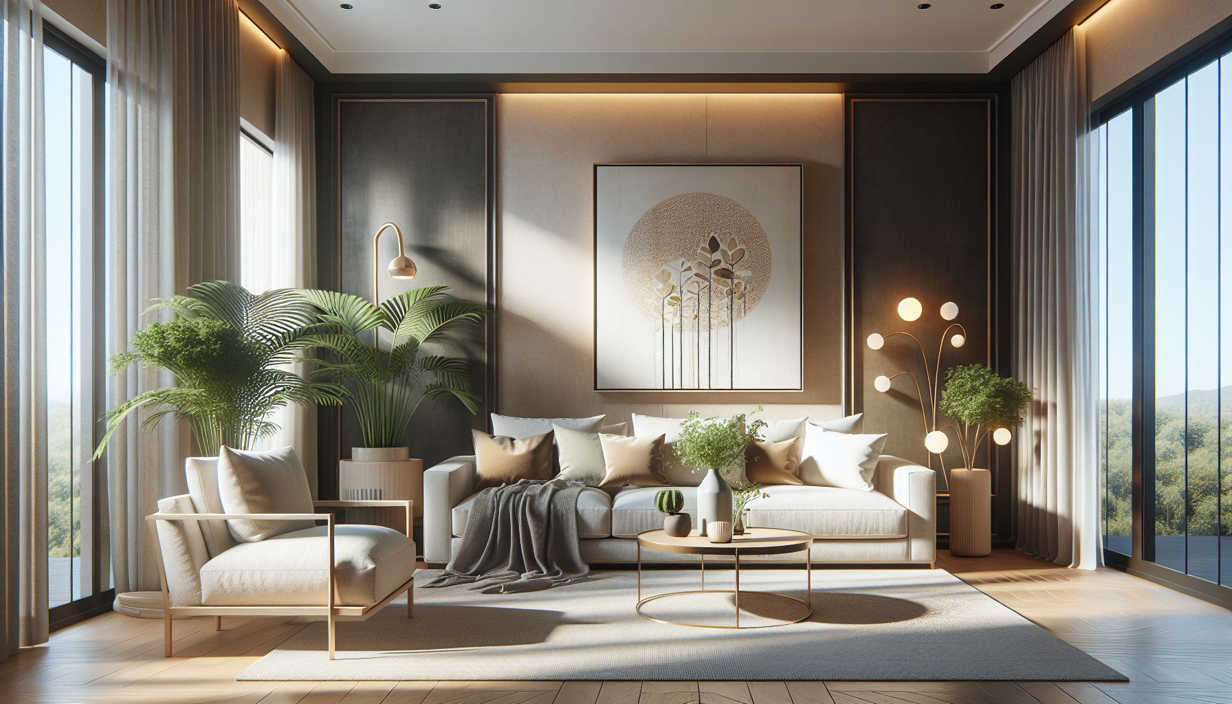 Intérieur contemporain avec tableau décoratif — ambiance wall art