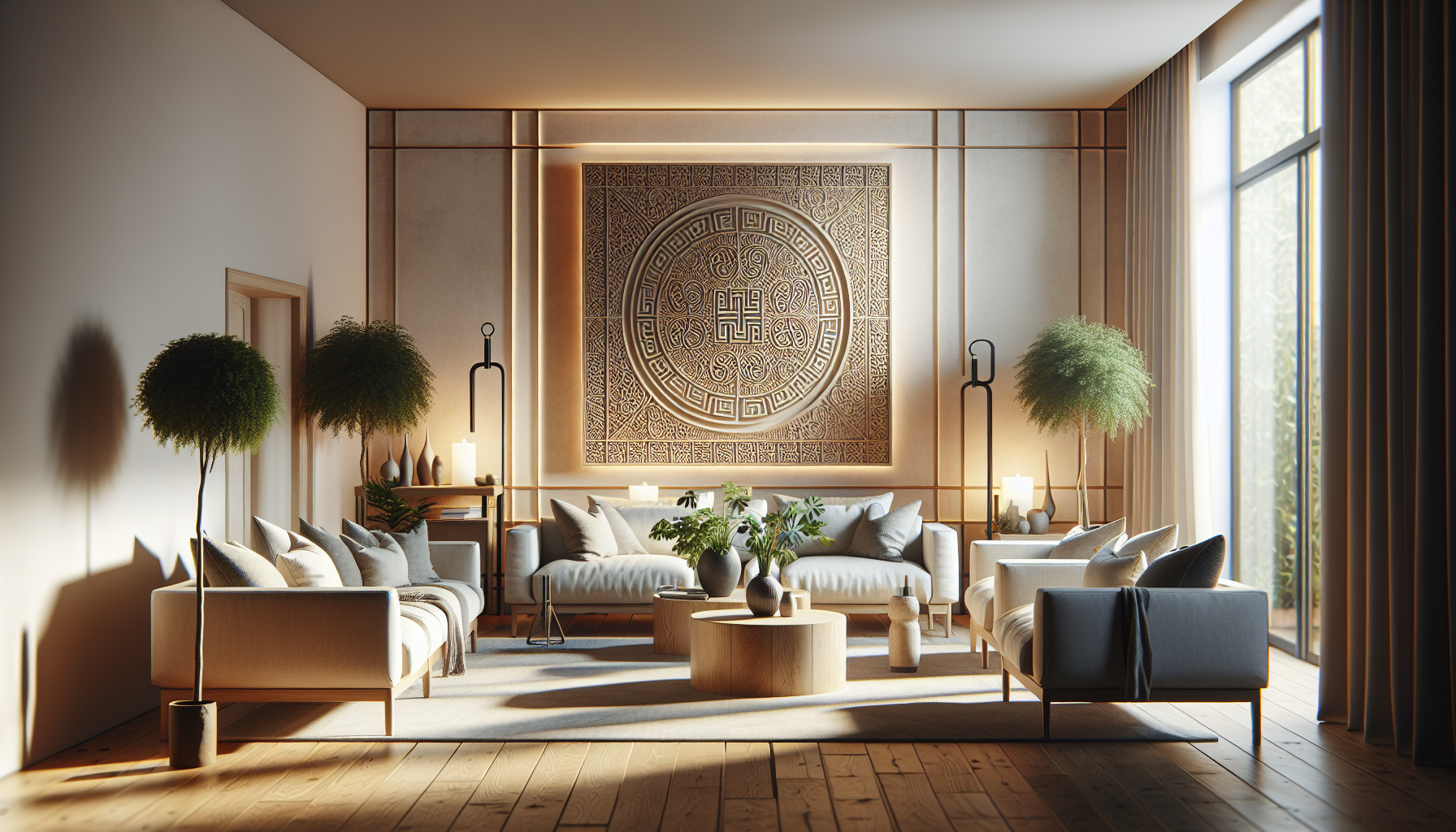 Intérieur contemporain avec tableau décoratif — ambiance wall art