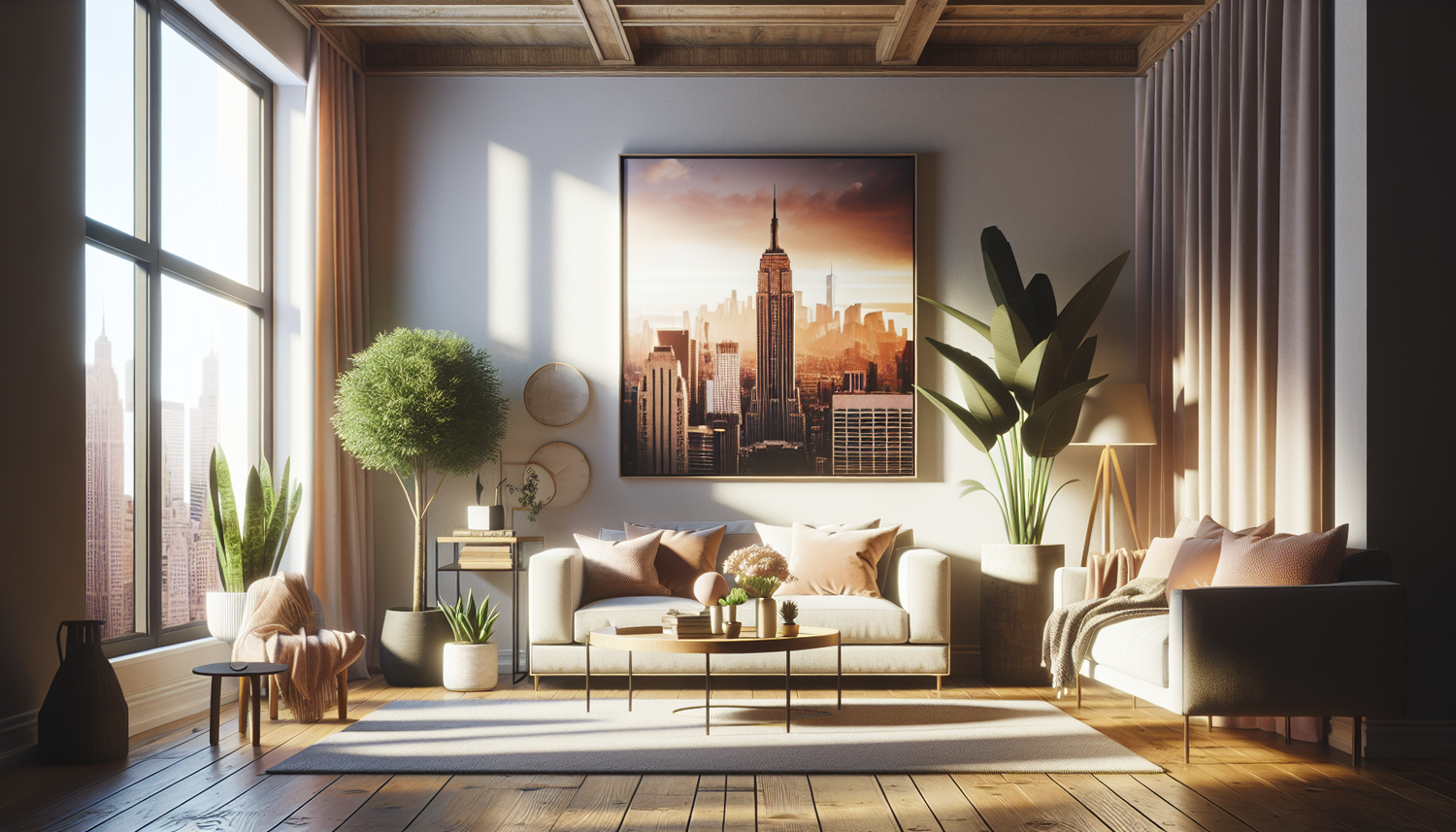 Intérieur contemporain avec tableau décoratif — ambiance Tableau New York