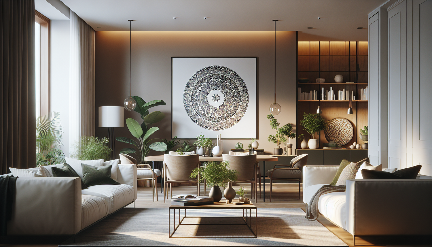 Intérieur contemporain avec tableau décoratif — ambiance wall art