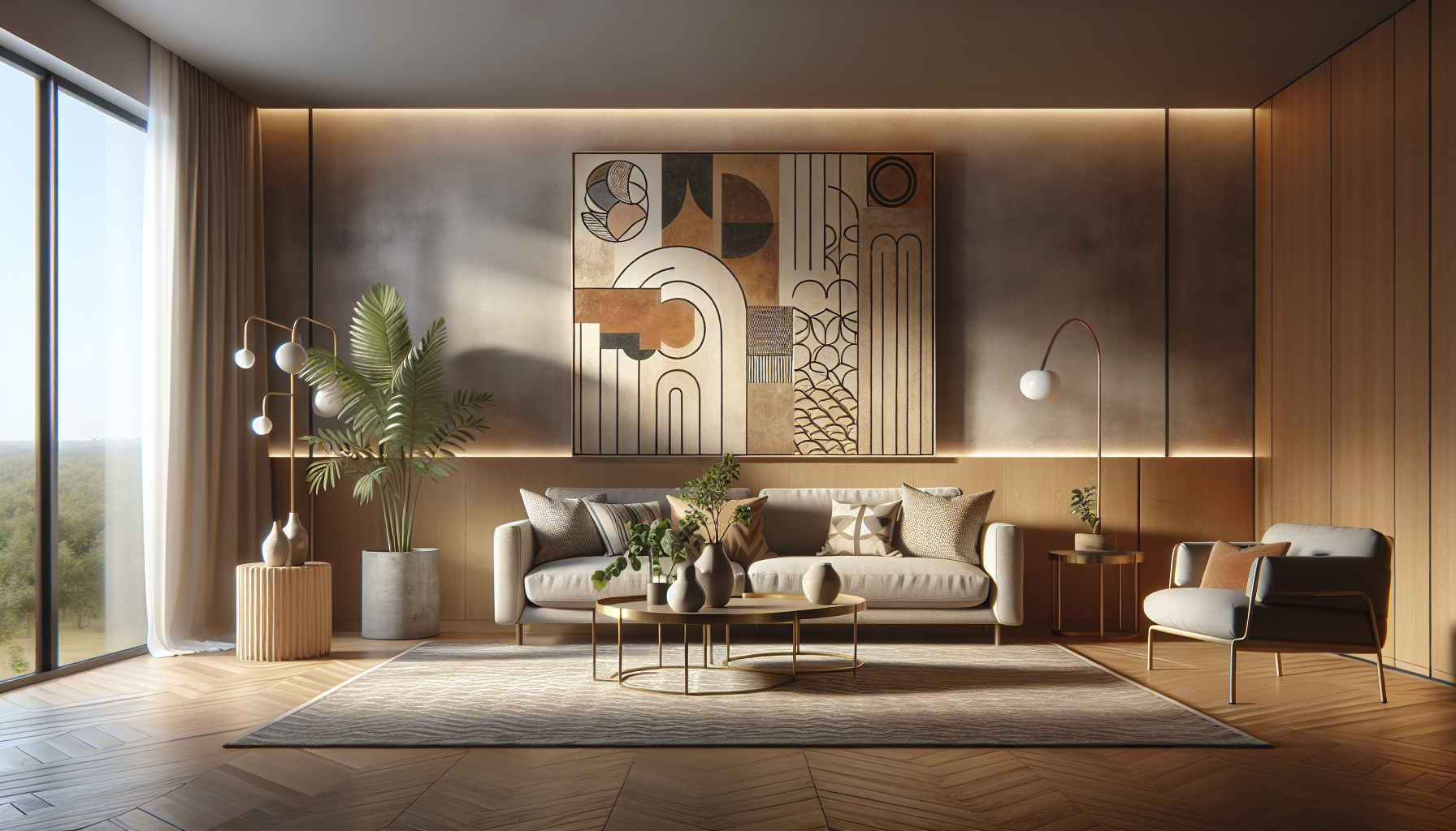 Intérieur contemporain avec tableau décoratif — ambiance Tableau corbeau