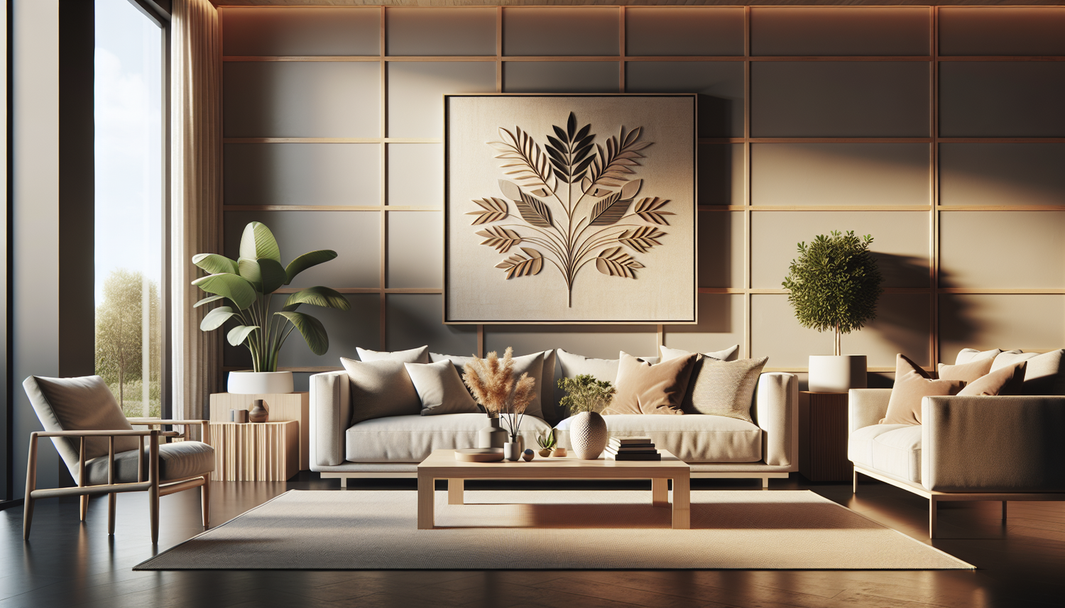 Intérieur contemporain avec tableau décoratif — ambiance wall art